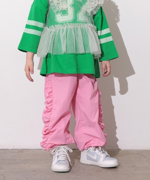 Ocean&Ground(オーシャン&グラウンド)の「TNサイドギャザーパンツ(その他パンツ・キッズ・ブラック/ピンク・120/110/100/90/140/130/80)」の2枚目の写真
