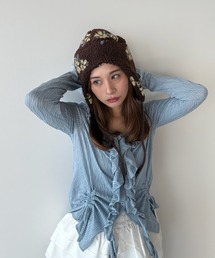 SANSeLF（サンセルフ）の「【SANSeLF】 フラワーボアフライトキャップ saa25a170（ニットキャップ/ビーニー）」