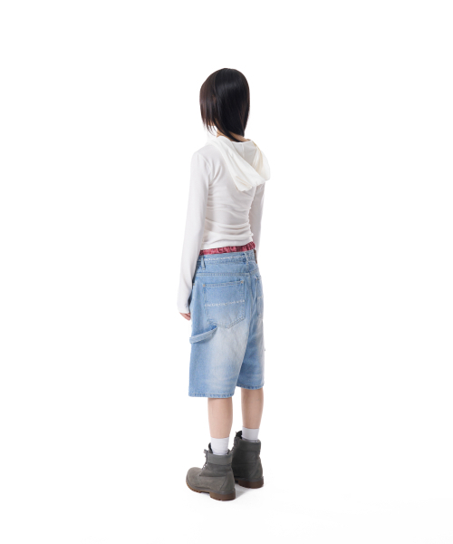 AAKAM(アーカム)の「Needlework Carpenter Bermuda Denim Pants (Blue)(その他パンツ・レディース・その他・1/2)」の8枚目の写真