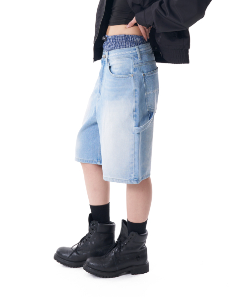 AAKAM(アーカム)の「Needlework Carpenter Bermuda Denim Pants (Blue)(その他パンツ・レディース・その他・1/2)」の11枚目の写真