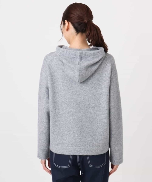 MK MICHEL KLEIN（エムケーミッシェルクラン）の「クロップド丈ニットフーディー/洗える（ニット/セーター・レディース・ベージュ/グレー/アイボリー・38）」の18枚目の写真