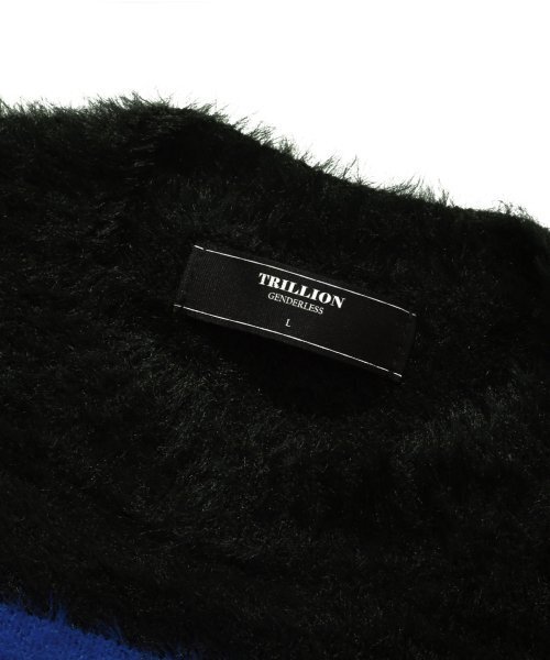 TRILLION(トリリオン)の「ヘアリーブラシストライプクルーネックニット(ブルー)(ニット/セーター・レディース・その他・MEDIUM/LARGE)」の6枚目の写真