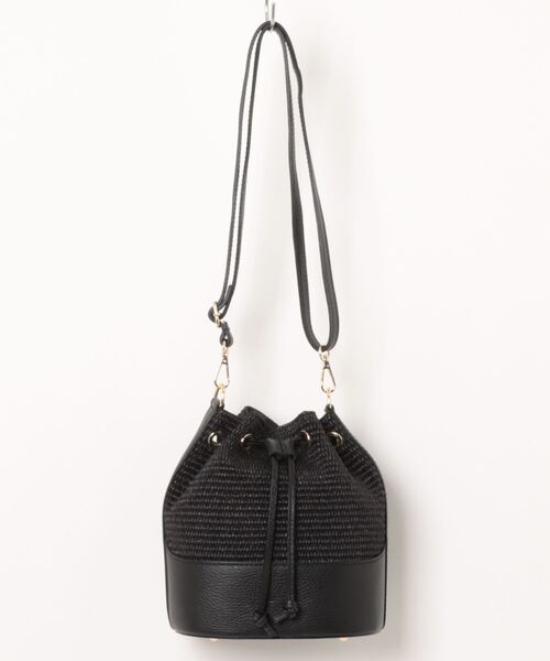 andrea cardone（アンドレアカルドネ）の「【andrea cardone】ラフィアレザーBAG（ショルダーバッグ・レディース・ブラック/ブラウン・FREE）」の2枚目の写真