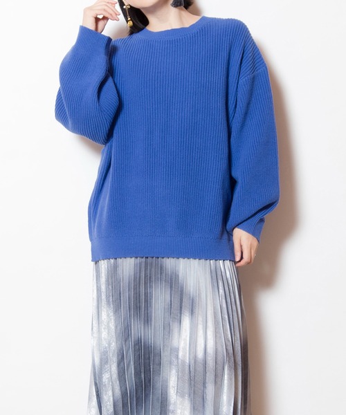 OSMOSIS（オズモーシス）の「2WAYニットプルオーバー（ニット/セーター・レディース・チャコール/ブラック/ブルー・ONE SIZE）」の3枚目の写真