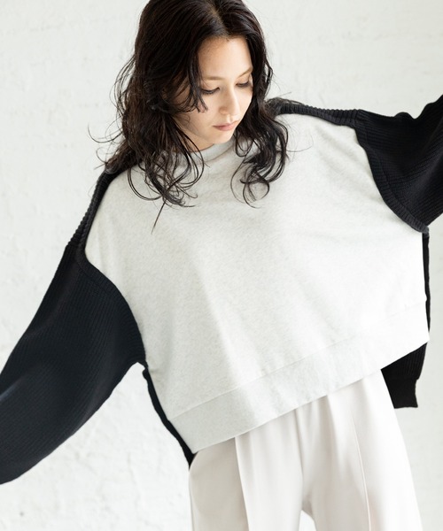 OSMOSIS（オズモーシス）の「2WAYニットプルオーバー（ニット/セーター・レディース・チャコール/ブラック/ブルー・ONE SIZE）」の9枚目の写真