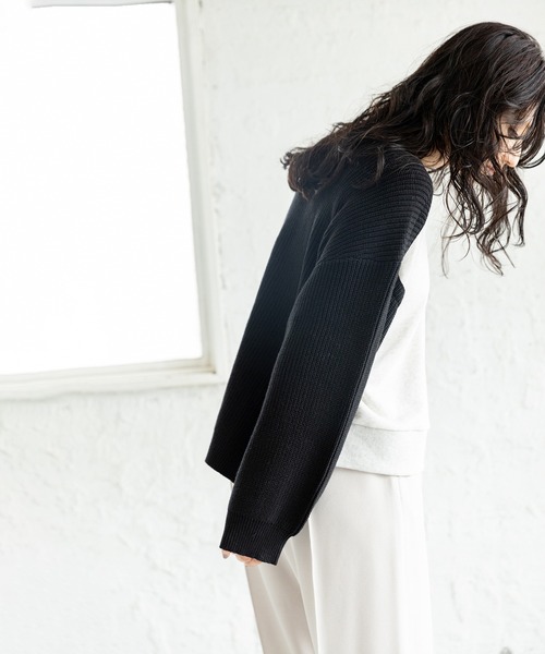 OSMOSIS（オズモーシス）の「2WAYニットプルオーバー（ニット/セーター・レディース・チャコール/ブラック/ブルー・ONE SIZE）」の11枚目の写真