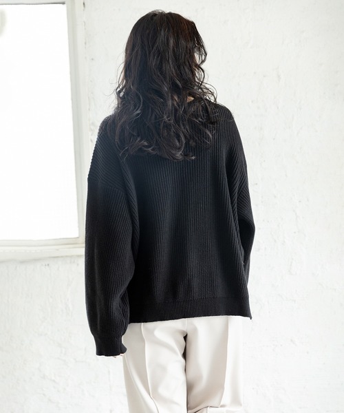 OSMOSIS（オズモーシス）の「2WAYニットプルオーバー（ニット/セーター・レディース・チャコール/ブラック/ブルー・ONE SIZE）」の12枚目の写真