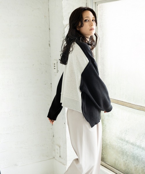 OSMOSIS（オズモーシス）の「2WAYニットプルオーバー（ニット/セーター・レディース・チャコール/ブラック/ブルー・ONE SIZE）」の15枚目の写真