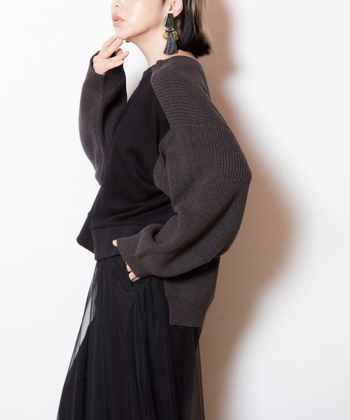 OSMOSIS（オズモーシス）の「2WAYニットプルオーバー（ニット/セーター・レディース・チャコール/ブラック/ブルー・ONE SIZE）」の20枚目の写真