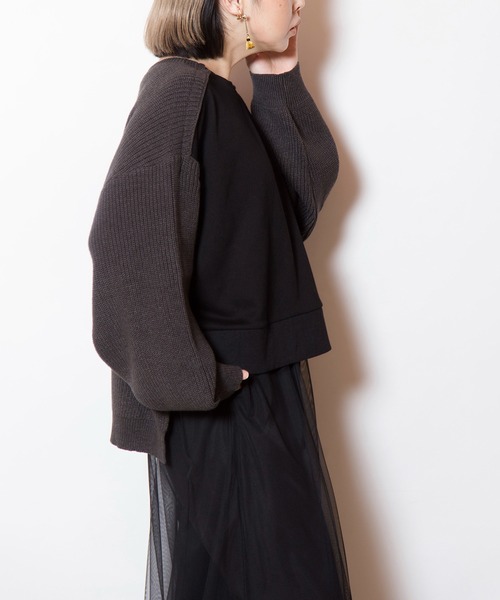 OSMOSIS（オズモーシス）の「2WAYニットプルオーバー（ニット/セーター・レディース・チャコール/ブラック/ブルー・ONE SIZE）」の21枚目の写真