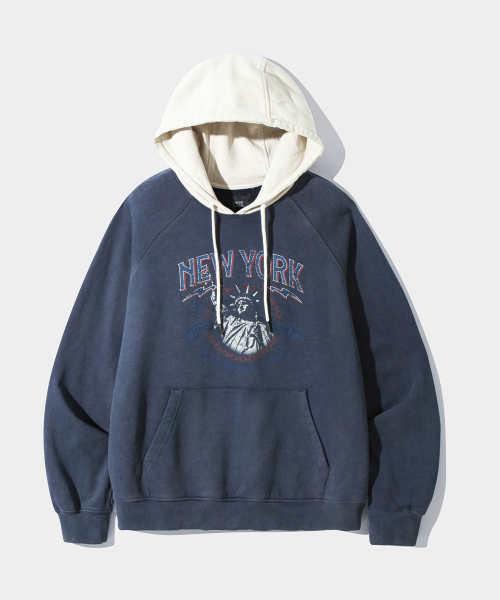 DIMITRI BLACK(ディミトリブラック)の「NYCフードTシャツ_ピグメントネイビー&クリーム(パーカー・レディース・その他・MEDIUM/LARGE/X-LARGE)」の2枚目の写真