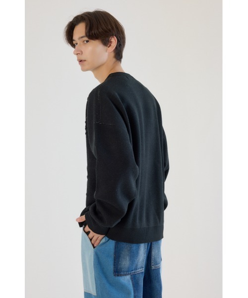 RODEO CROWNS WIDE BOWL（ロデオクラウンズワイドボウル）の「レタリングフラワーパイルニット（ニット/セーター・メンズ・オフホワイト/オレンジ/ブラック・MEDIUM/LARGE）」の16枚目の写真