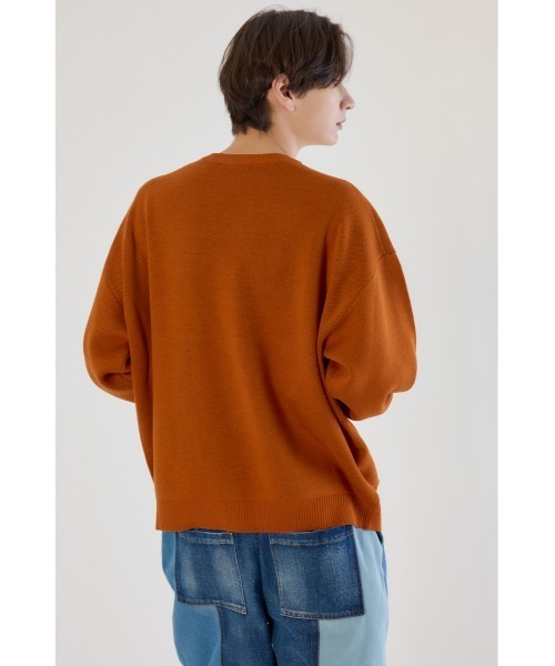 RODEO CROWNS WIDE BOWL（ロデオクラウンズワイドボウル）の「レタリングフラワーパイルニット（ニット/セーター・メンズ・オフホワイト/オレンジ/ブラック・MEDIUM/LARGE）」の7枚目の写真