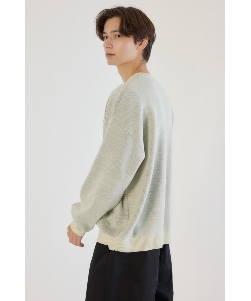 RODEO CROWNS WIDE BOWL（ロデオクラウンズワイドボウル）の「レタリングフラワーパイルニット（ニット/セーター・メンズ・オフホワイト/オレンジ/ブラック・MEDIUM/LARGE）」の11枚目の写真