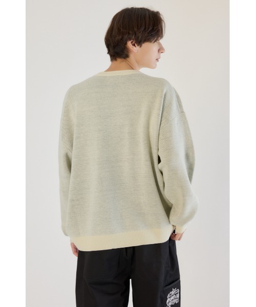 RODEO CROWNS WIDE BOWL（ロデオクラウンズワイドボウル）の「レタリングフラワーパイルニット（ニット/セーター・メンズ・オフホワイト/オレンジ/ブラック・MEDIUM/LARGE）」の12枚目の写真