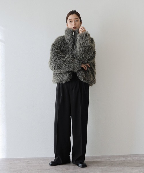 セール】ダブルジップミックスシープファーブルゾン（ブルゾン