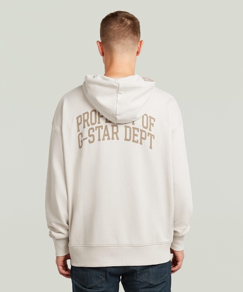 G-STAR(ジースター)の「Back Graphic Hoodie Sweater/ミリタリーディテールバックグラフィックスウェットパーカー(パーカー・メンズ・ブラウン/オフホワイト・X-SMALL/SMALL/MEDIUM/LARGE/X-LARGE)」の3枚目の写真