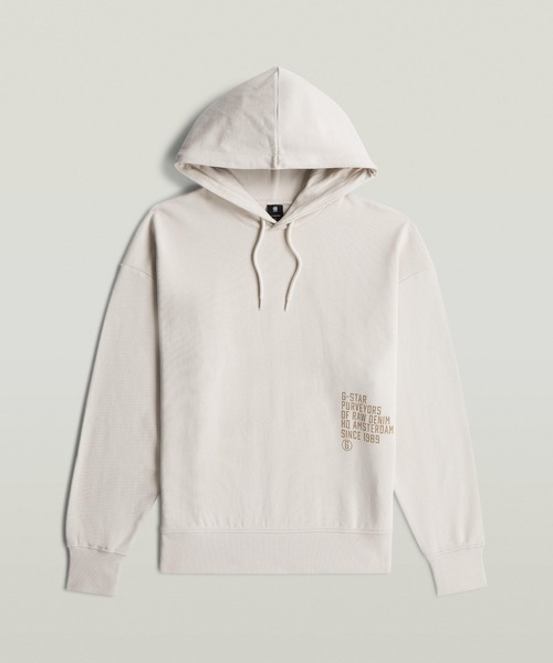 G-STAR(ジースター)の「Back Graphic Hoodie Sweater/ミリタリーディテールバックグラフィックスウェットパーカー(パーカー・メンズ・ブラウン/オフホワイト・X-SMALL/SMALL/MEDIUM/LARGE/X-LARGE)」の7枚目の写真