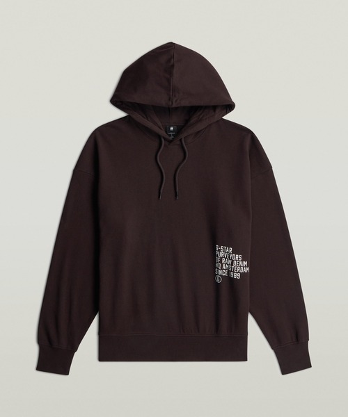 G-STAR(ジースター)の「Back Graphic Hoodie Sweater/ミリタリーディテールバックグラフィックスウェットパーカー(パーカー・メンズ・ブラウン/オフホワイト・X-SMALL/SMALL/MEDIUM/LARGE/X-LARGE)」の13枚目の写真