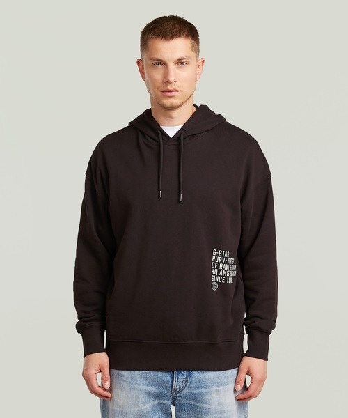 G-STAR(ジースター)の「Back Graphic Hoodie Sweater/ミリタリーディテールバックグラフィックスウェットパーカー(パーカー・メンズ・ブラウン/オフホワイト・X-SMALL/SMALL/MEDIUM/LARGE/X-LARGE)」の9枚目の写真