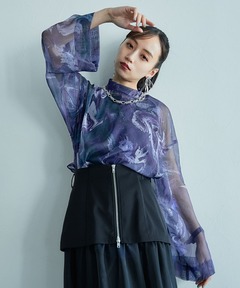 NON TOKYO/ノントーキョー】PRINT RIB BIG CARDIGAN/プリントリブ