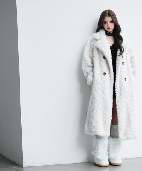 フェイクファーロングコート（チェスターコート）｜VEILA（ヴェイラ