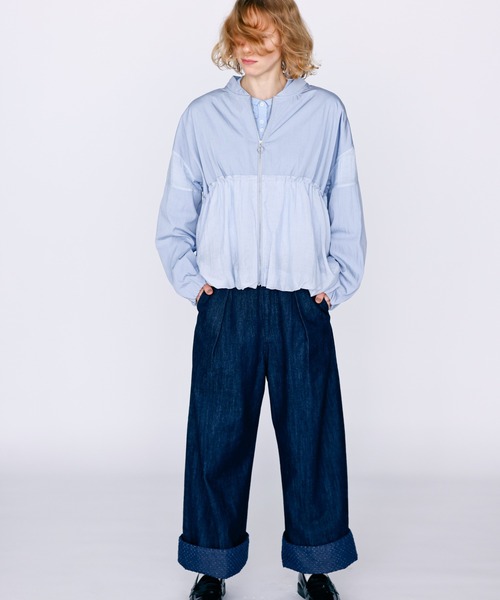 Kelen（ケレン）の「「KELEN / ケレン」裾ダメージドット切り替えデニムパンツ（デニムパンツ・レディース・ライトブルー/ネイビー・S/M）」の3枚目の写真