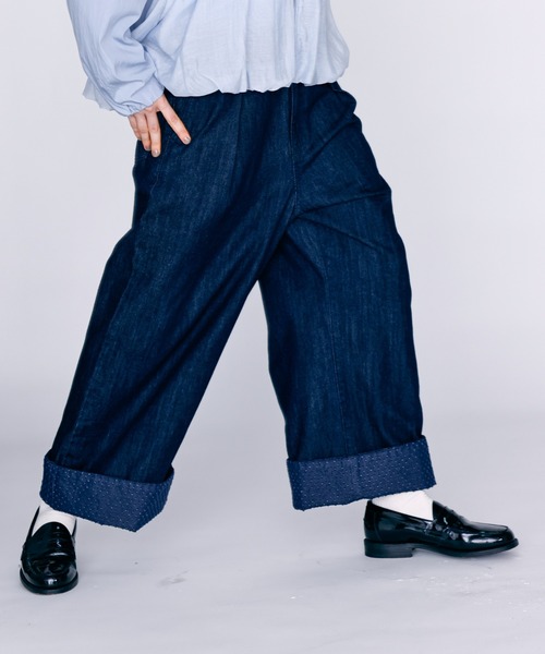 Kelen（ケレン）の「「KELEN / ケレン」裾ダメージドット切り替えデニムパンツ（デニムパンツ・レディース・ライトブルー/ネイビー・S/M）」の8枚目の写真