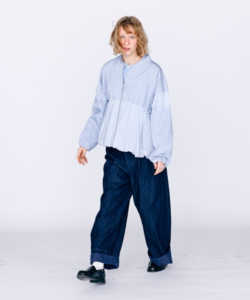 Kelen（ケレン）の「「KELEN / ケレン」裾ダメージドット切り替えデニムパンツ（デニムパンツ・レディース・ライトブルー/ネイビー・S/M）」の9枚目の写真