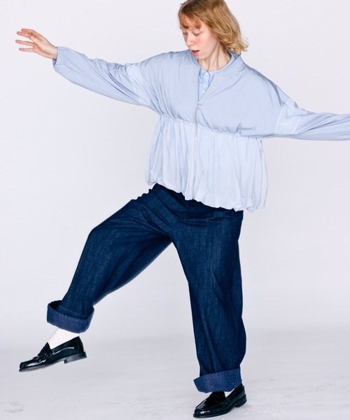 Kelen（ケレン）の「「KELEN / ケレン」裾ダメージドット切り替えデニムパンツ（デニムパンツ・レディース・ライトブルー/ネイビー・S/M）」の10枚目の写真