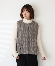 【新品】Emago デニム中綿入り刺繍ベスト テディベア刺繍デニムベスト｜ピンクハウスオフィシャルオンライン