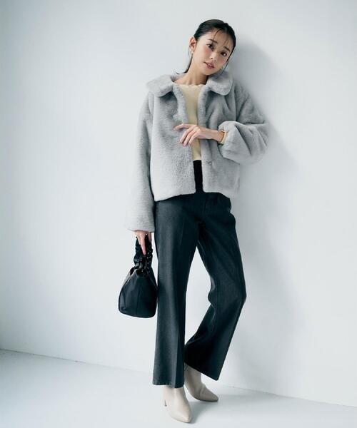 index（インデックス）の「ラメスカラップビジューデザインニット【洗濯機OK】《6col/S～LL》（ニット/セーター・レディース・サックスブルー系7/ネイビー/チャコール/ピンク系1/イエロー系その他/オフホワイト・36/38/40/42）」の9枚目の写真