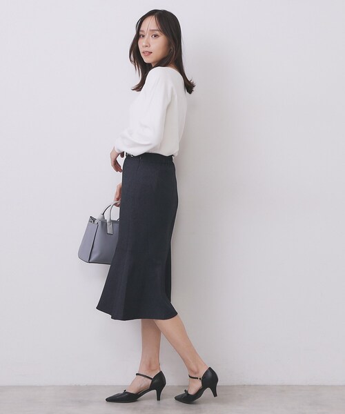 index（インデックス）の「ラメスカラップビジューデザインニット【洗濯機OK】《6col/S～LL》（ニット/セーター・レディース・サックスブルー系7/ネイビー/チャコール/ピンク系1/イエロー系その他/オフホワイト・36/38/40/42）」の12枚目の写真