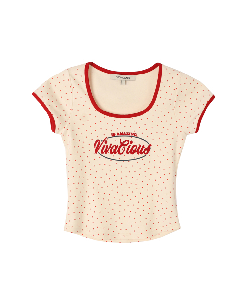 Vivacious(ビバシャス)の「Mini Heart Tee - 2COL(Tシャツ/カットソー・レディース・ブラック/レッド・SMALL/MEDIUM)」の5枚目の写真