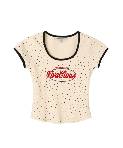 Vivacious(ビバシャス)の「Mini Heart Tee - 2COL(Tシャツ/カットソー・レディース・ブラック/レッド・SMALL/MEDIUM)」の6枚目の写真
