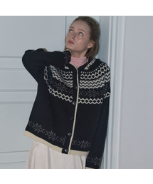 NORDIC HOODIE KNIT CARDIGAN_4COLOR