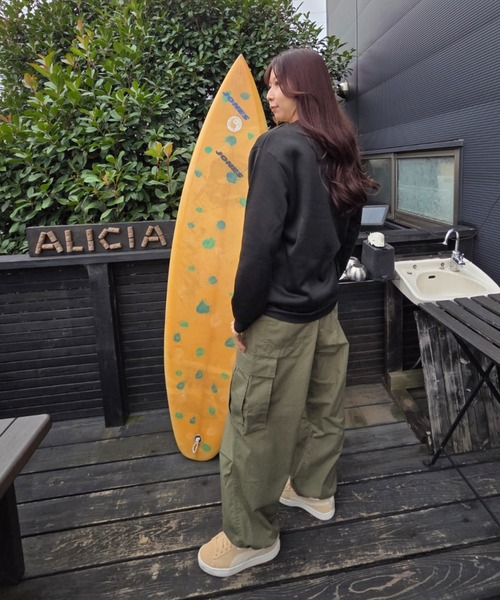 Loco Ocean(ロコオーシャン)の「HAWAII ALOHAプルメリア プリント スウェット(スウェット・レディース・グレー/ブラック・M/L)」の4枚目の写真