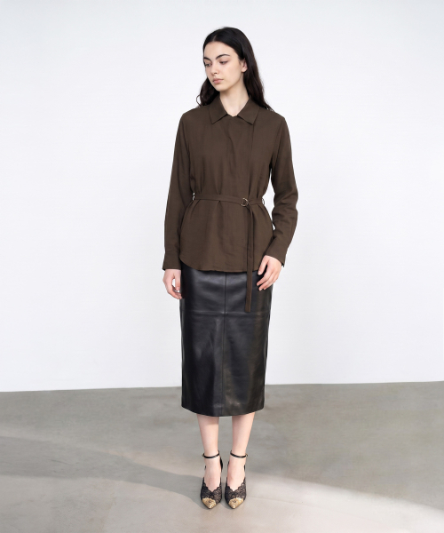 MAYVERU（メイバーユー）の「Dakota Belt Blouse _ Brown（シャツ/ブラウス・レディース・その他・F）」の4枚目の写真