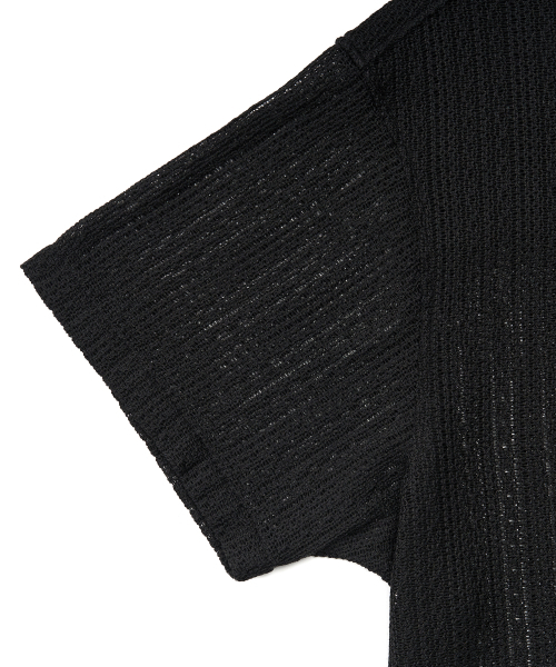 EXCONTAINER（エックスコンテナ）の「ボタンクロシェハーフシャツ（ブラック）（シャツ/ブラウス・メンズ・その他・MEDIUM/LARGE/X-LARGE）」の3枚目の写真