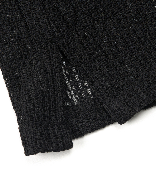 EXCONTAINER（エックスコンテナ）の「ボタンクロシェハーフシャツ（ブラック）（シャツ/ブラウス・メンズ・その他・MEDIUM/LARGE/X-LARGE）」の4枚目の写真