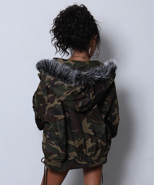 セール】【BLACKQUEEN】ラメ入りファーブルゾン（ブルゾン