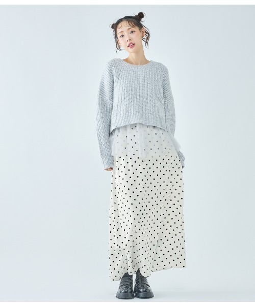 PEACH JOHN（ピーチジョン）の「ドットナロースカート（スカート・レディース・ブラック/アイボリー・ONE SIZE）」の2枚目の写真