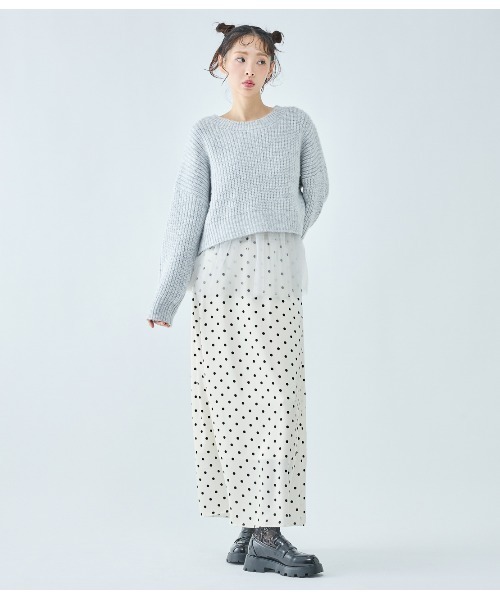 PEACH JOHN（ピーチジョン）の「ドットナロースカート（スカート・レディース・ブラック/アイボリー・ONE SIZE）」の3枚目の写真
