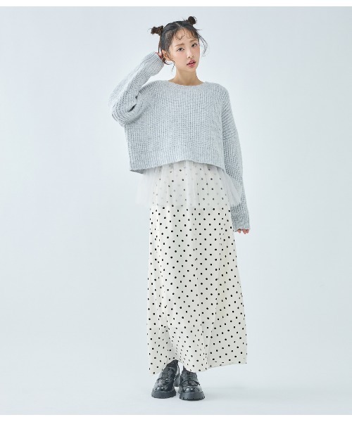 PEACH JOHN（ピーチジョン）の「ドットナロースカート（スカート・レディース・ブラック/アイボリー・ONE SIZE）」の4枚目の写真