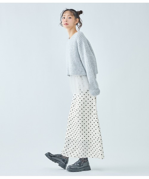 PEACH JOHN（ピーチジョン）の「ドットナロースカート（スカート・レディース・ブラック/アイボリー・ONE SIZE）」の5枚目の写真