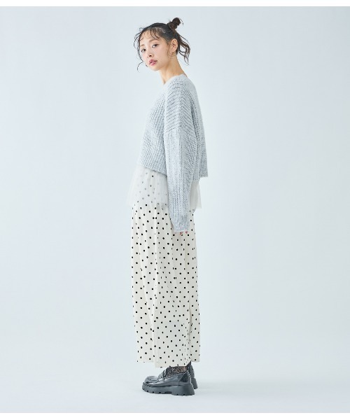 PEACH JOHN（ピーチジョン）の「ドットナロースカート（スカート・レディース・ブラック/アイボリー・ONE SIZE）」の7枚目の写真