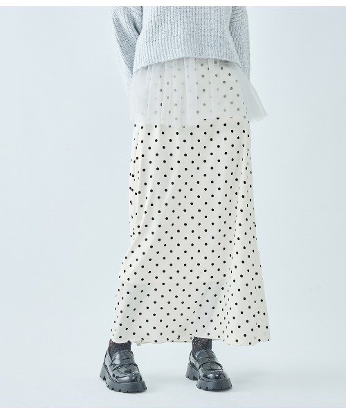 PEACH JOHN（ピーチジョン）の「ドットナロースカート（スカート・レディース・ブラック/アイボリー・ONE SIZE）」の9枚目の写真