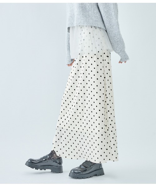PEACH JOHN（ピーチジョン）の「ドットナロースカート（スカート・レディース・ブラック/アイボリー・ONE SIZE）」の10枚目の写真