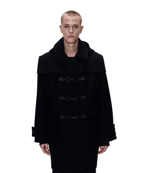 THE BALLON(ザバロン)の「DUFFLE HOOD COAT - BLACK(チェスターコート・メンズ・その他・LARGE/MEDIUM)」の1枚目の写真