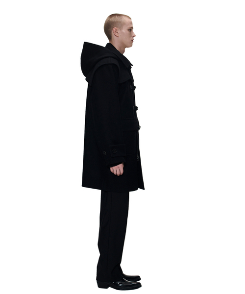 THE BALLON(ザバロン)の「DUFFLE HOOD COAT - BLACK(チェスターコート・メンズ・その他・LARGE/MEDIUM)」の2枚目の写真